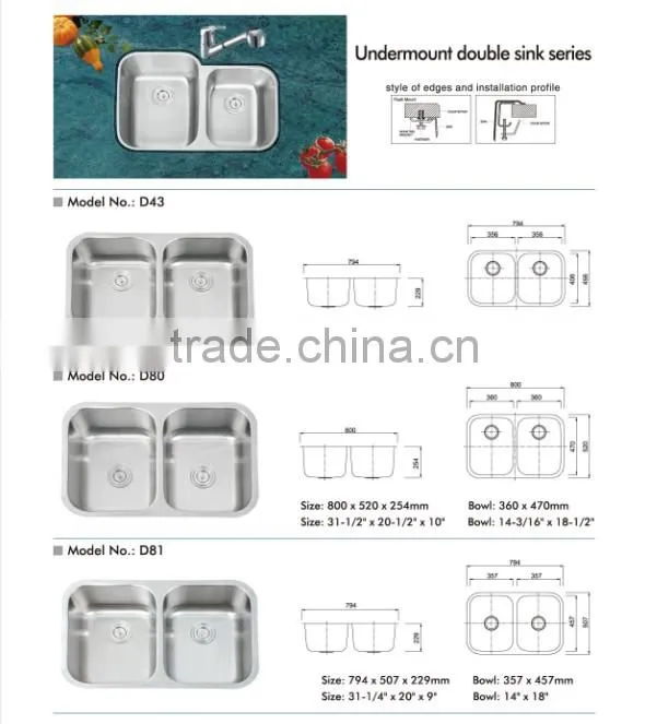 HOT SALE stainless steel undermount kitchen sink