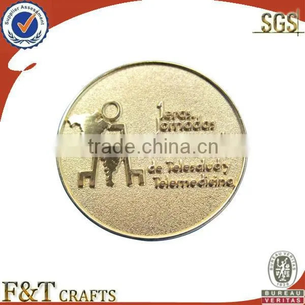 custom shaped 3D gold die cast metal badge
