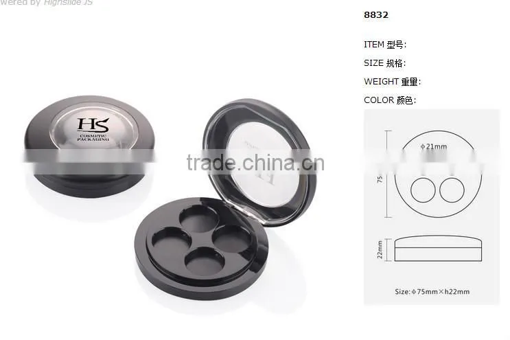4 color empty cosmetic eyeshadow packaging