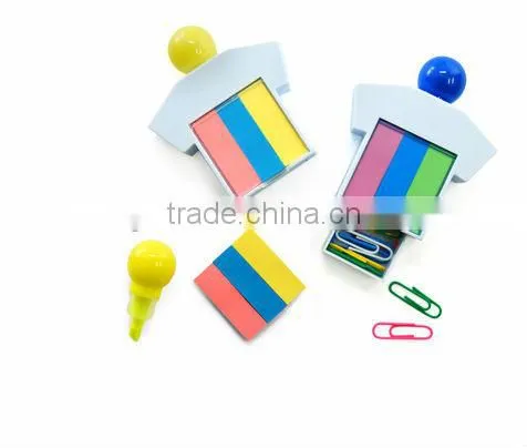 Figurine highlighter with clip and memo