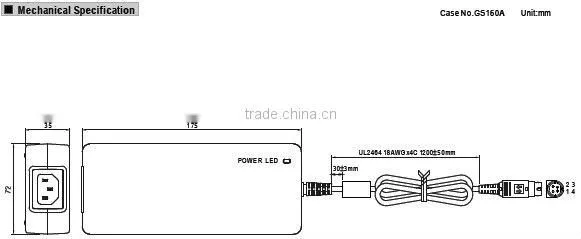 Meanwell 160W AC-DC Single Output Desktop 48v switching power supply/switching power supply adapter
