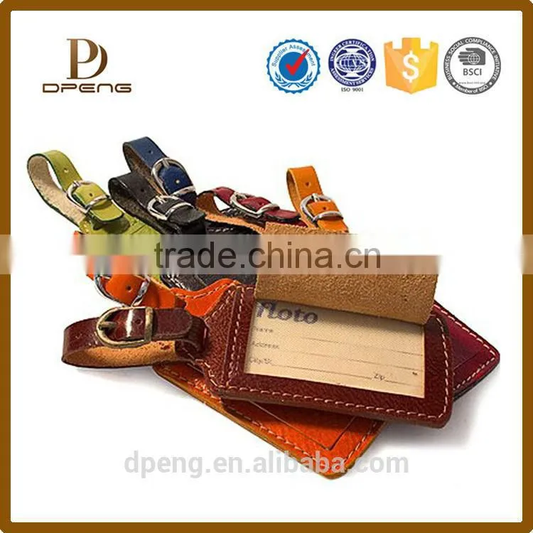 oem China factory faux leather luggage tags