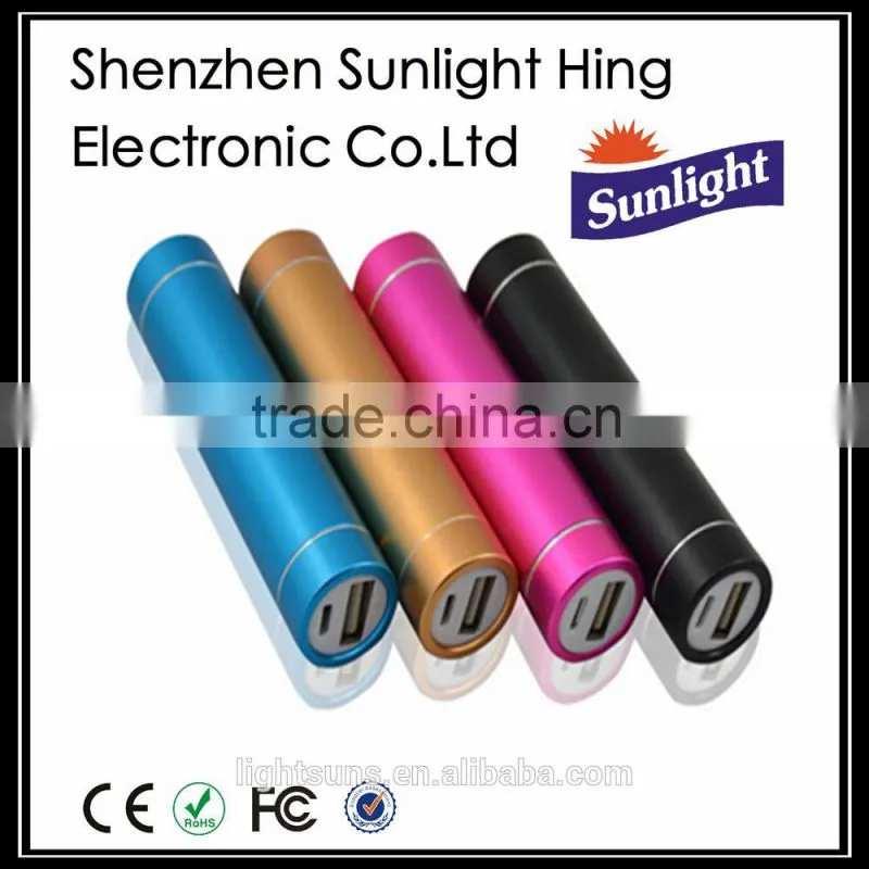 High Quality Round Super slim Portable 2600mAh USB mobile power bank For Iphone 6 5s Samsung