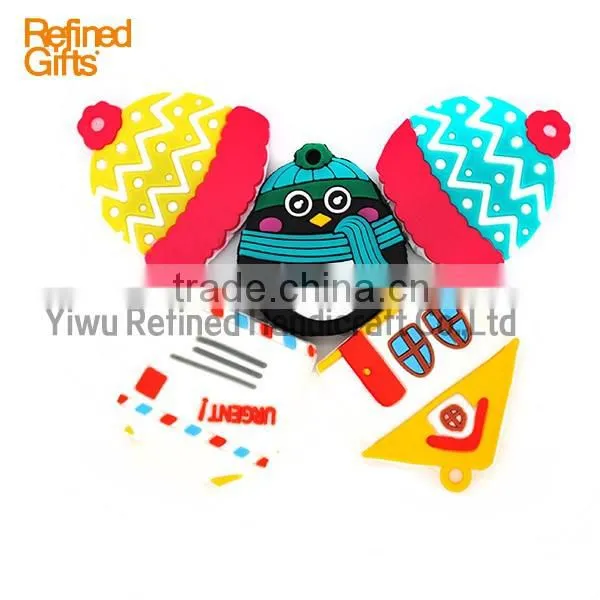 2016 Creative penguin keychain Personalized pvc rubber House Keychain
