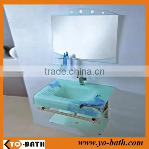 glass wash basin, glass vanity