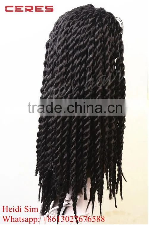 100% Japanese fiber havana mambo twist crochet braids synthetic lace front wig wtih baby hair
