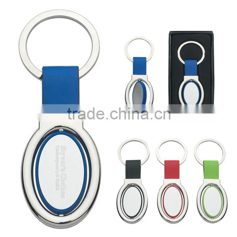 Oval Metal Spinner Key Tag