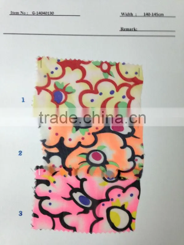 US$ 1/M up Chiffon Print Fabric Textile Stock Stocklot:G-14040130