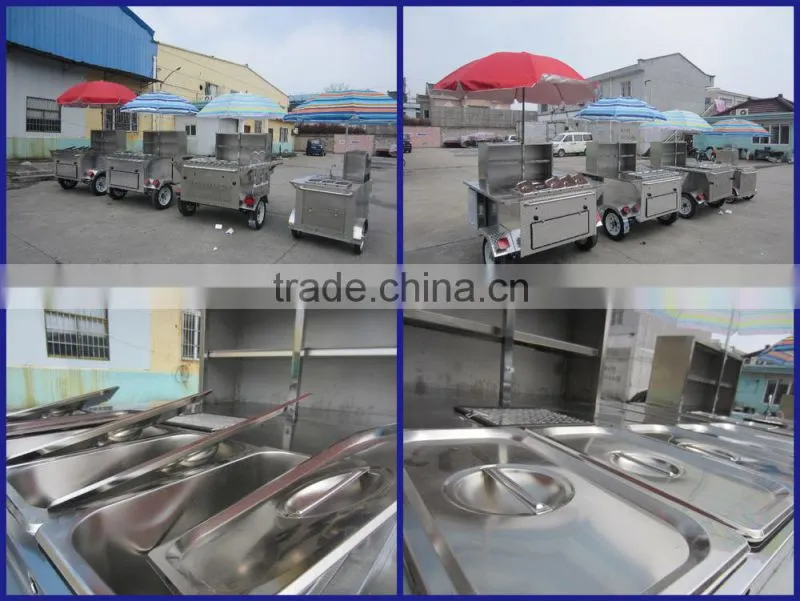 2015 hot sales best quality CE ISO UL EEC hot dog cart food vending hot dog cart stainless steel hot dog cart