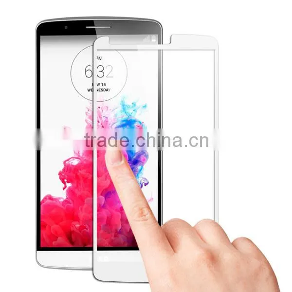 Full cover tempered glass screen protector for lg g3, for lg g3 full covered screen protector