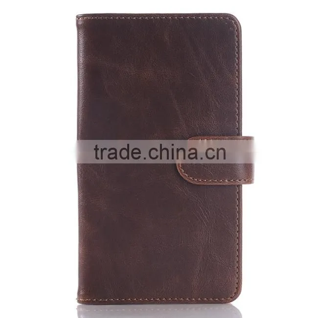 Book Style Wallet Genuine Leather Cover Case For Sony Xperia Z4