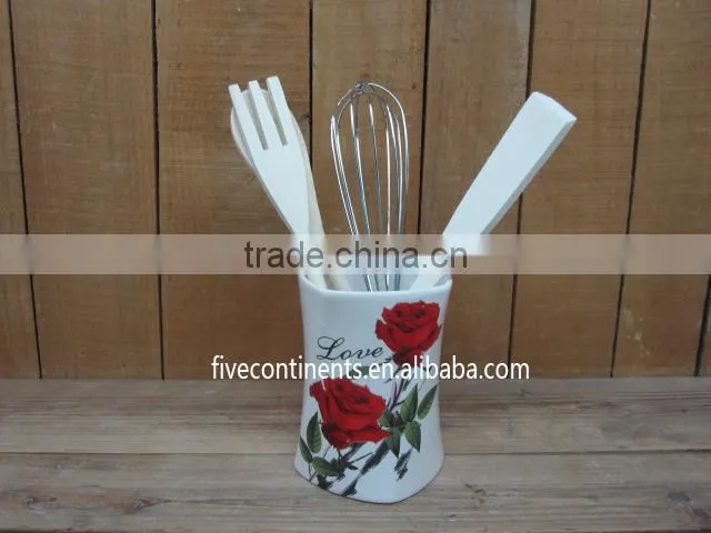 3 Pcs Ceramic Food Use Storage Jar Set with Lid