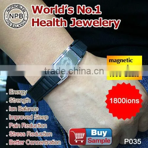 Noproblem P035 magnetic titanium sports men jewelry chain power band bracelet