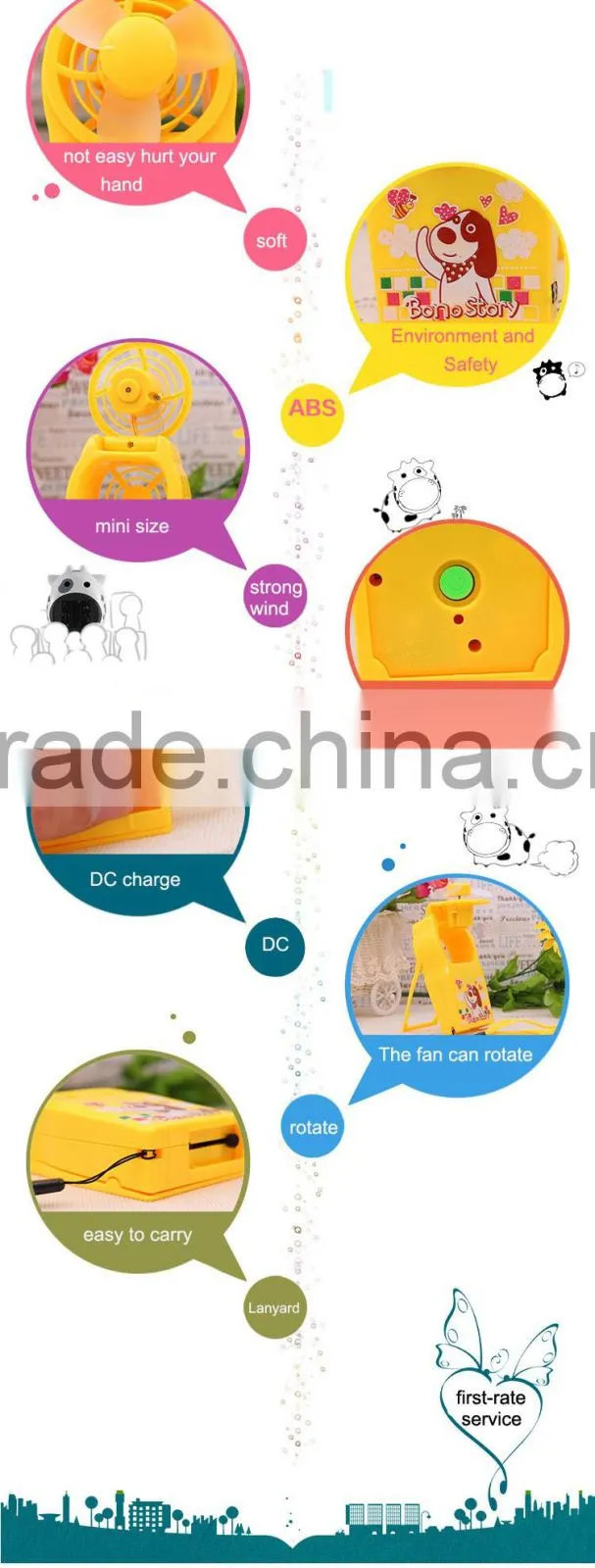 Promotional plastic rechargeable outdoor electric usb mini fan for sale