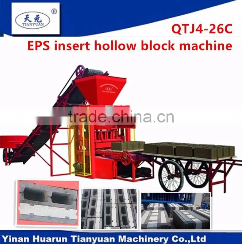 specially designed machine for making hollow brick with EPS board insert QT4-26