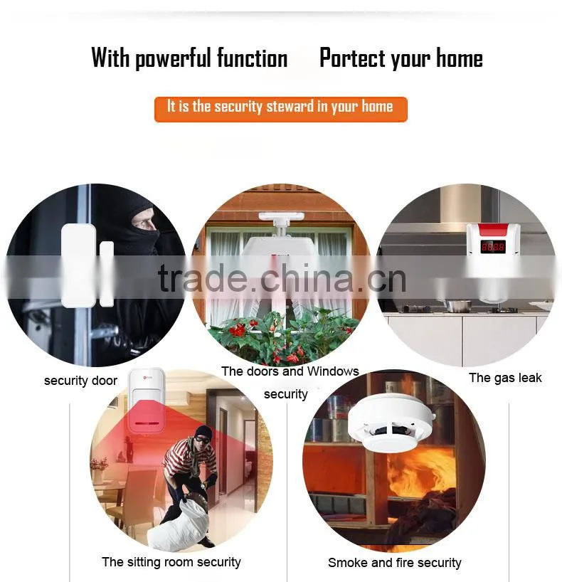 Wireless Touch RFID Color display wireless smart gsm alarm system with Android and IOS App G18