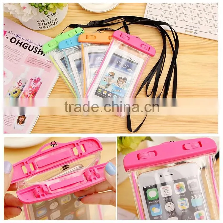 Alibaba express wholesale price fluorescenet waterproof camera bag, waterproof bag for phone