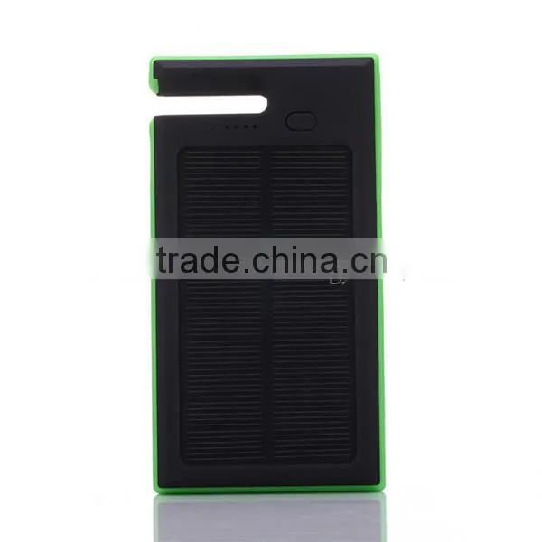 5000mAh Dual USB Solar Power Bank With Holder Green