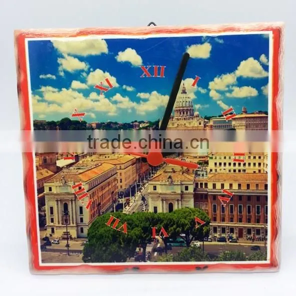 Wholesale costom printing logo on wood decorative wall clock