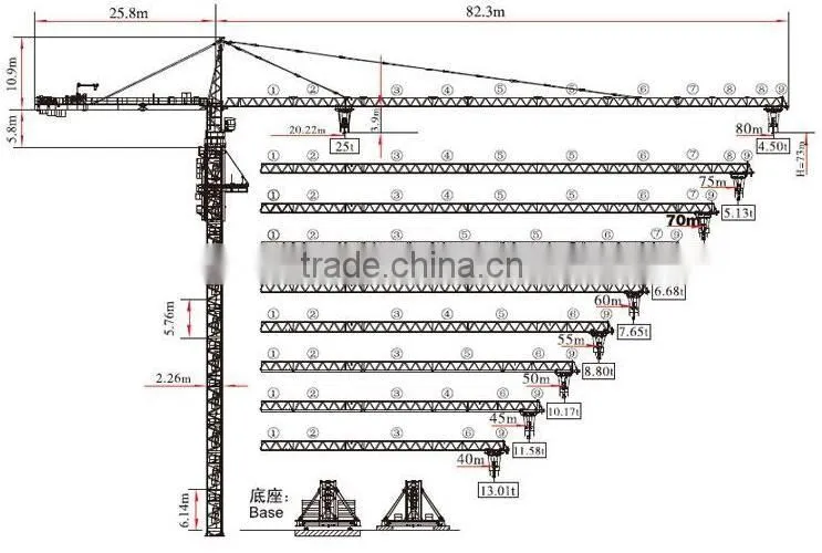 construction machinery 6t Tower Crane