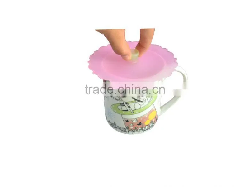 OEM colorful silicone lids for cups silicone glass cup cover