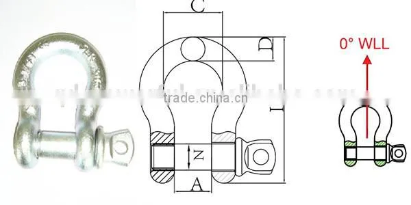 HIGH STRENGTH SCREW PIN BOLT TYPE BOW SHACKLE / DEE SHACKLE
