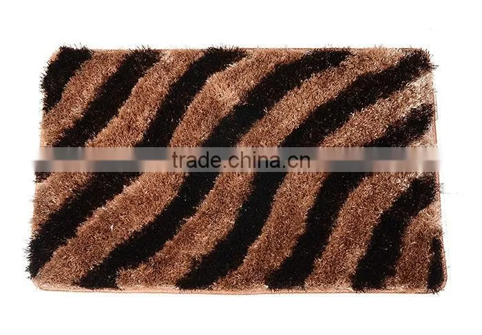 100%polyester long pile shaggy machine made silk bathroom carpet