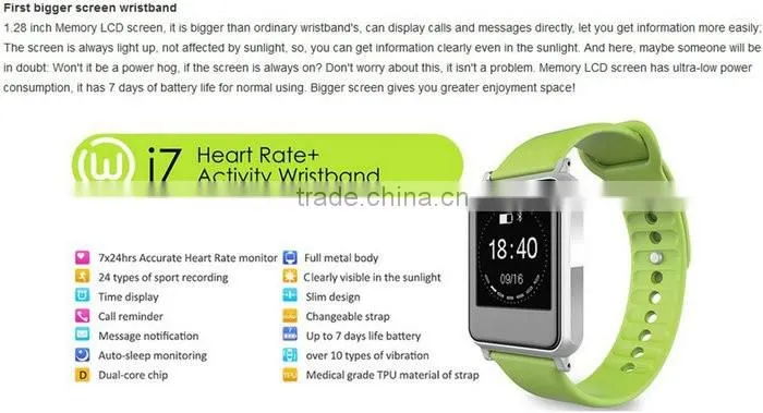 iwown I7 Smart Wristband Bluetooth 4.0 Smart bracelet Intelligent Sports Watch Step Sleep Track Caller ID display