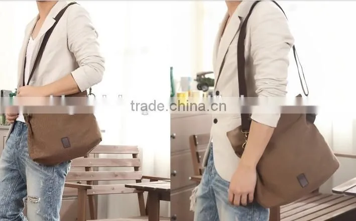 canvas travel shoulder bag for men