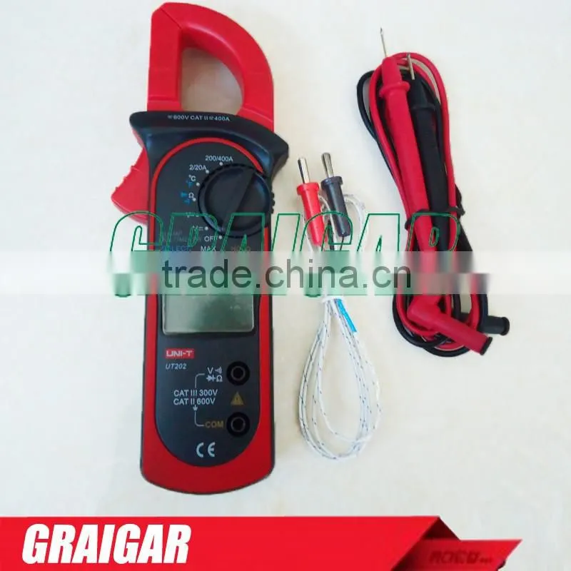 UNI-T UT202 Digital Clamp Multimeters Ohm DMM DC AC Voltmeter AC Ammeter