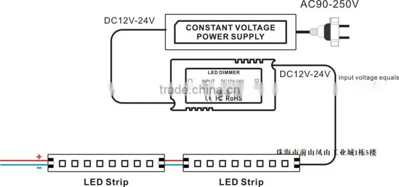 12V -24V led volt mini dimmer rf remote panel