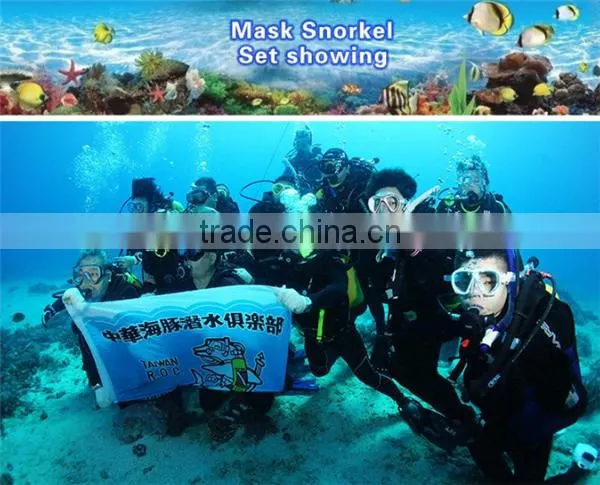 Scuba Diving Mask Snorkel Glasses Set Silicone Swimming Pool Equipment Swimming Accessories 2016 NEW 3 COLORS