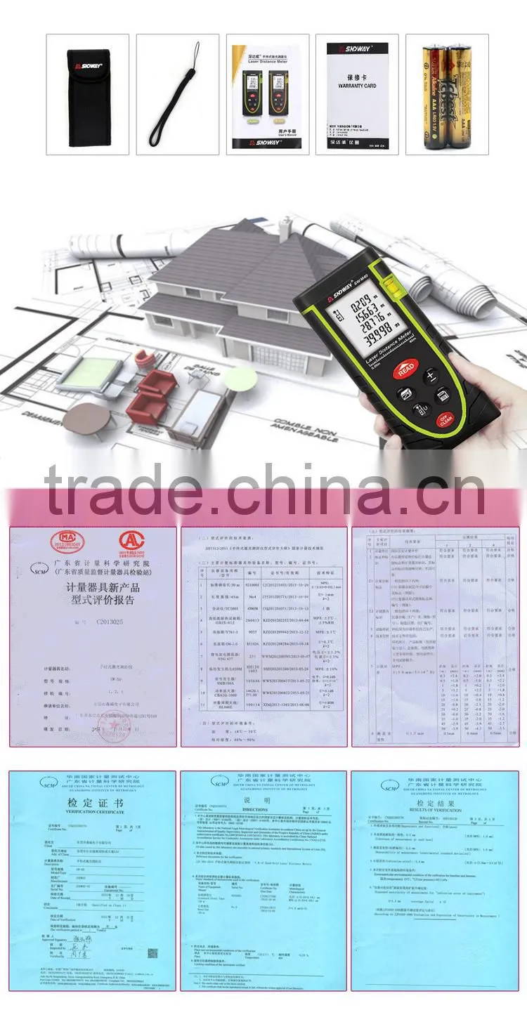 Automatic Calibration Laser Rangefinder 40m Mini Digital Laser Distance Meter