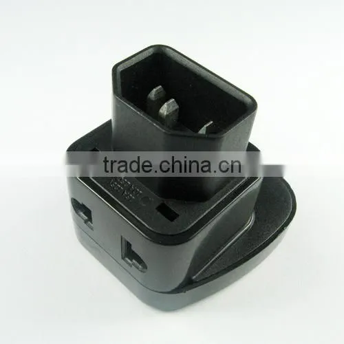 New products 2016 Double sockets, Universal to IEC C14 converter plug adapter with safety shutter