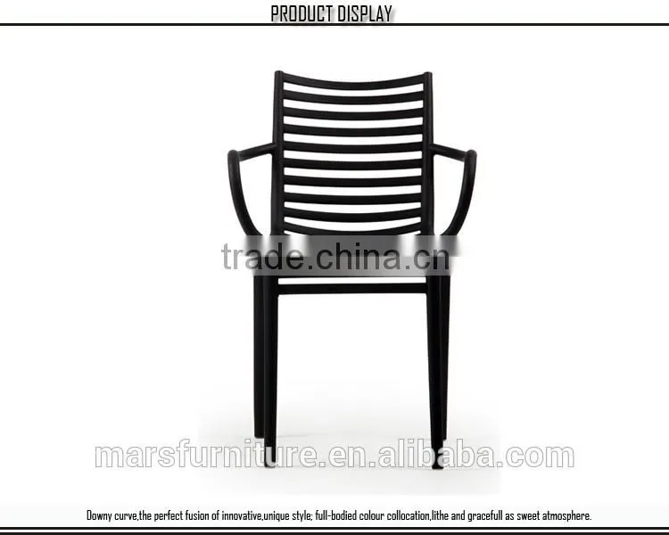 Cheap stackable pp chair armrest for dining