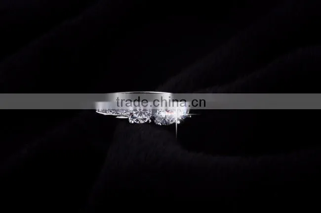 Wholesale Latest Design Rings rose real gold alloy zircon Jewellery Ring