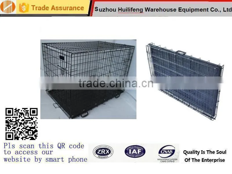 Portable Metal Folding Puppy Cage Dog Crate New Pet Kennel Cat Carrier Tray