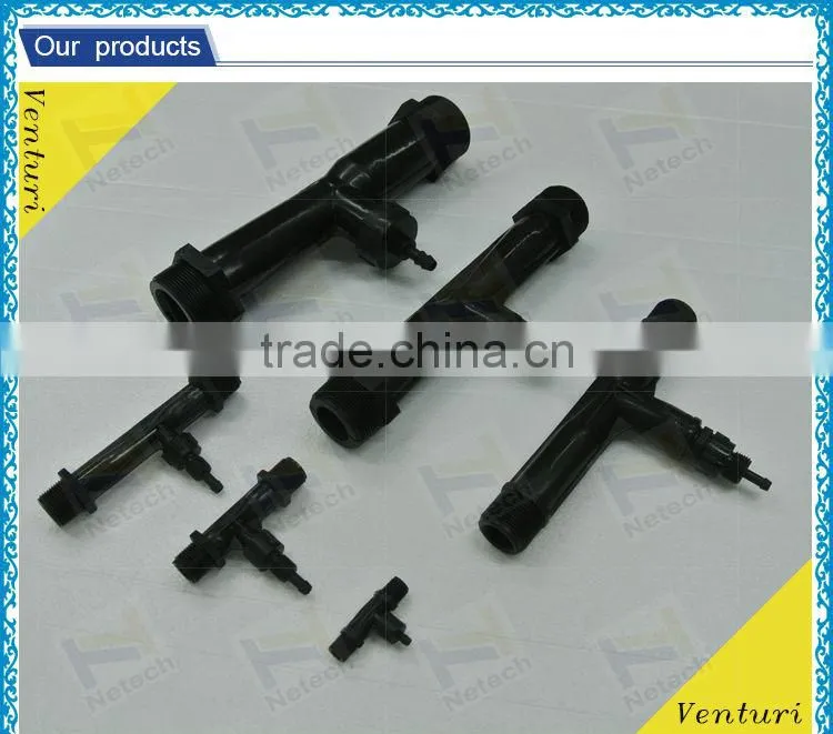 Cost saving PVDF venturi injector / venturi mixer / venturi gas mixer for water treatment