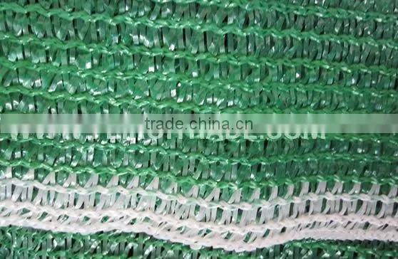 Dark green sunshade netting with plant fied