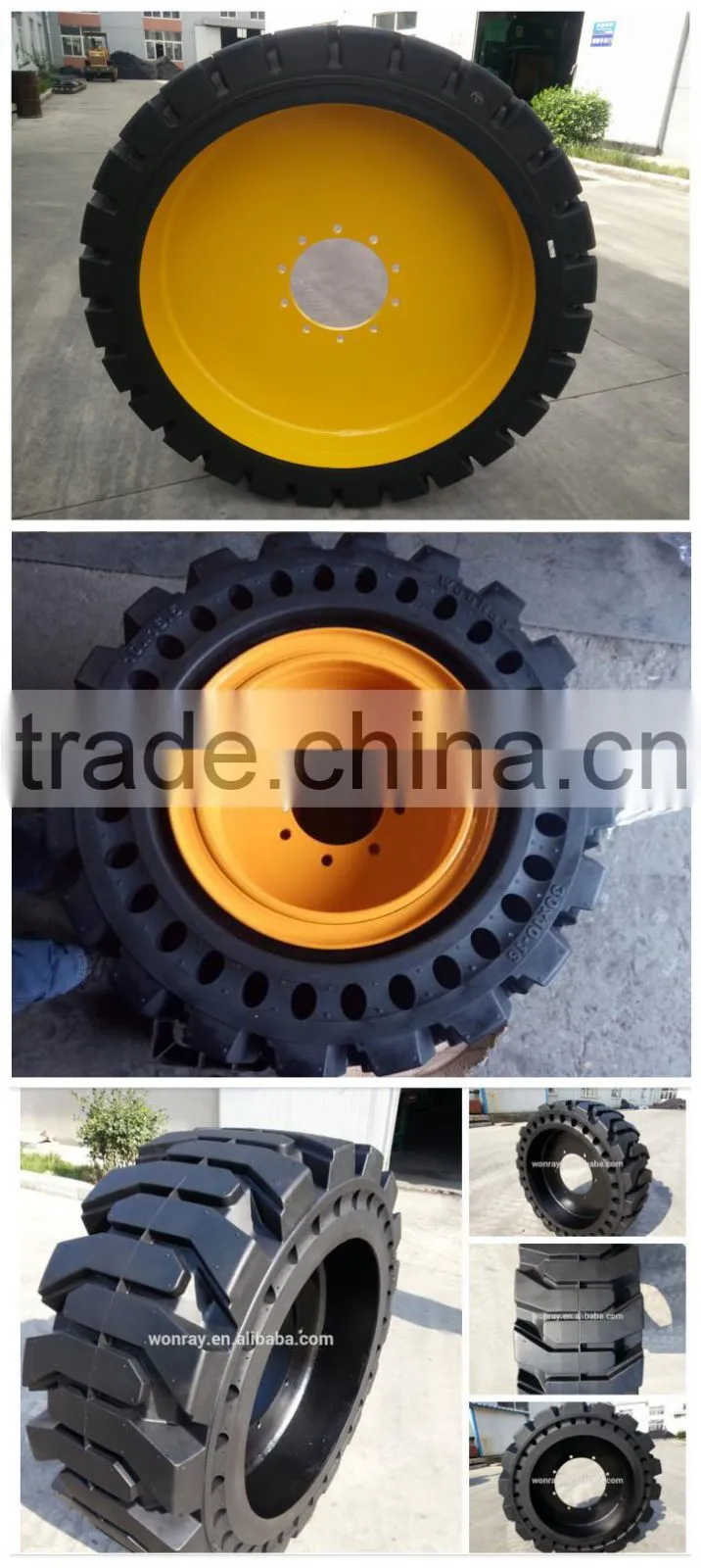 Factory Price High Quality Skid Steer Solid Rubber Tires WithRim 10x16.5 30x10-16 For Trailers Manufacturer With Long Warranty