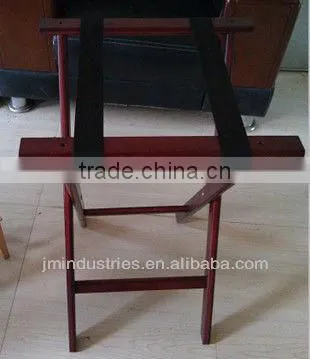 Antique Medium Size Foldable Wooden Luggage Rack for Hotel Room with Two Straps