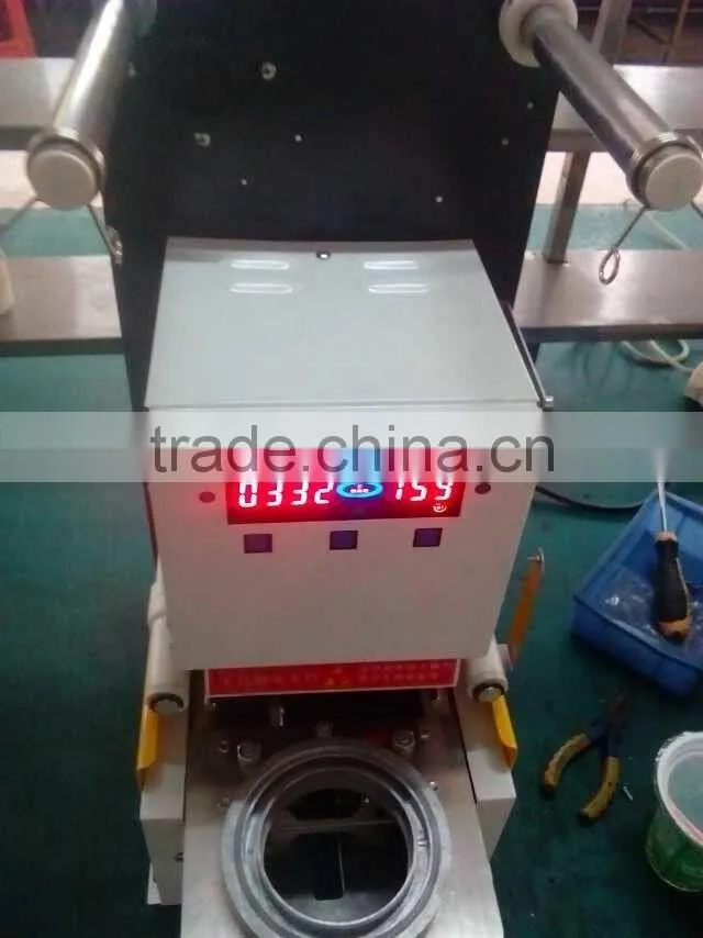 Semi automatic cup lid sealing machine price for bubble tea