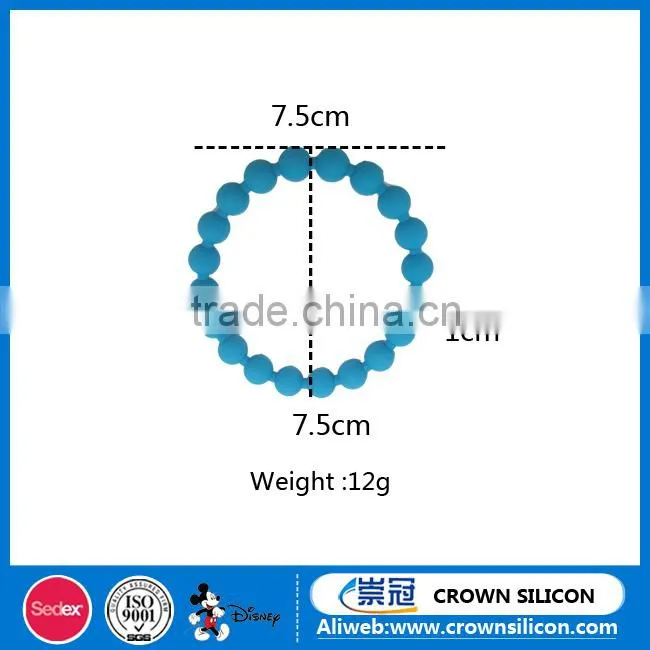 Free sample!!colourful silicone bead bracelet, cheap custom silicone bead wristband, silicone rubber ball bracelet band