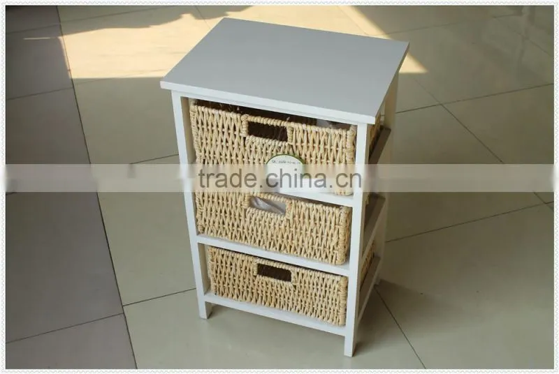 Antique high quality handmade decorative white wooden cabinet with drawer