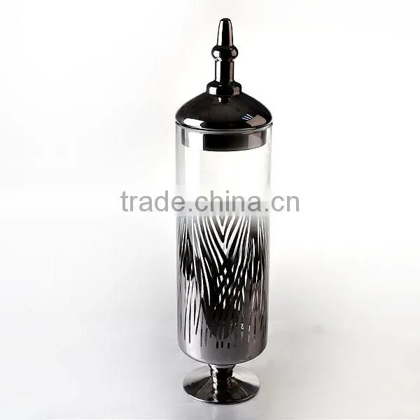 Leopard Apothecary Glass Bottle, Art Glass Decorative Apothecary Jar
