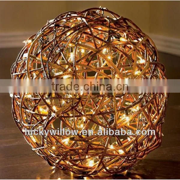 Pretty hanging decorative willow ball with light