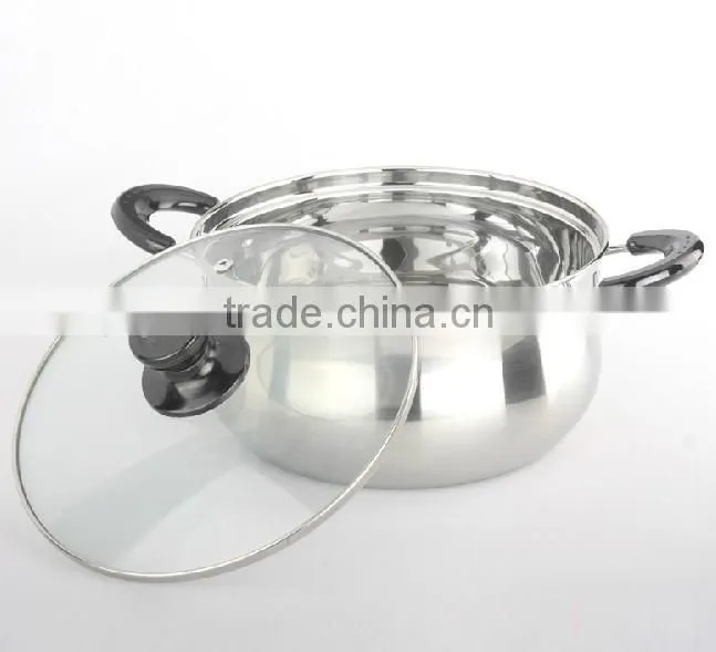 Stainless steel kitchen casserole with bakelite handle
