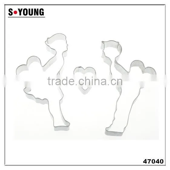 47040 wedding kissing shape stainless steel cookie cutter set