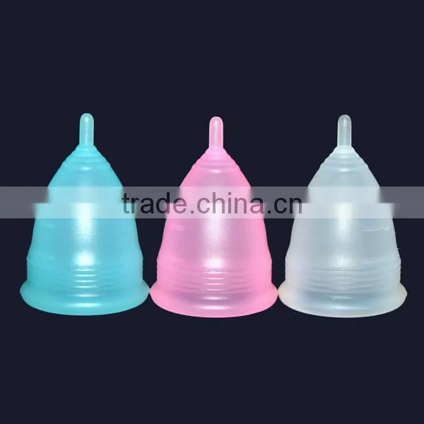 Silicone FDA and CE Approved Reusable Blue Menstrual Cup