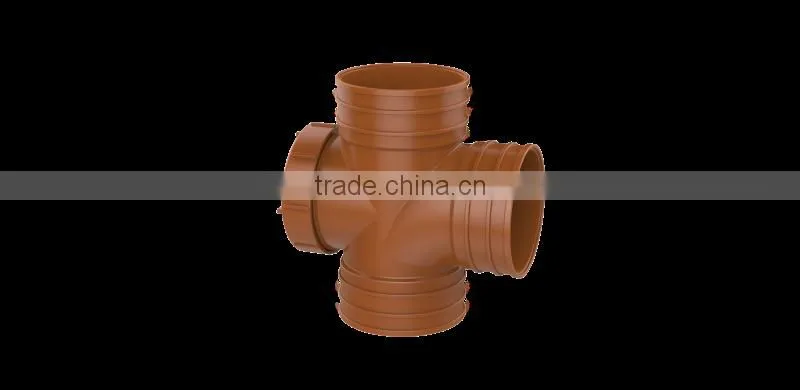 Factory price Manufacturer good quality PVC Fitting UPVC Rubber Joint plastic fitting for drainage GB Equal tee